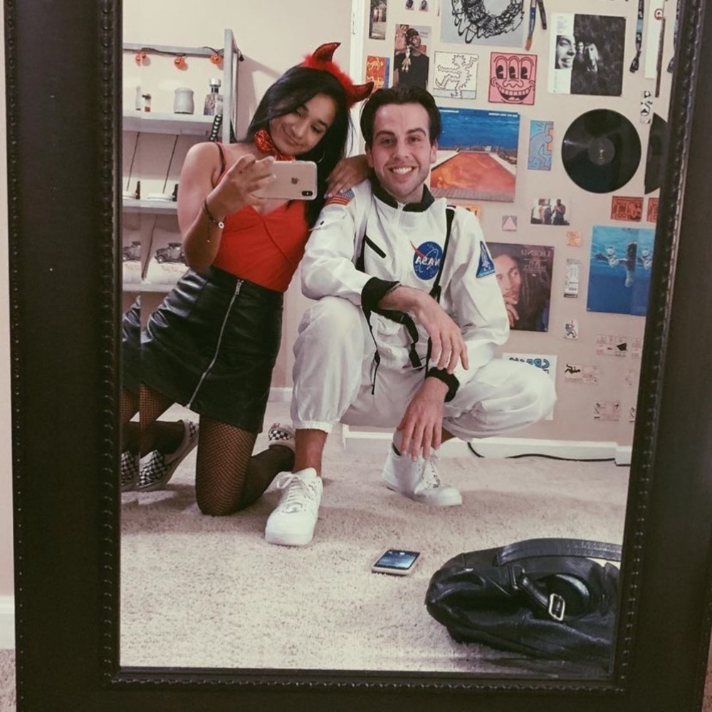 Black faux leather skirt